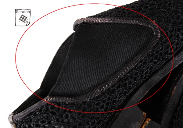 COMME des GARCONS Lace Design Side Gore Slip-on Shoes K-172807_010