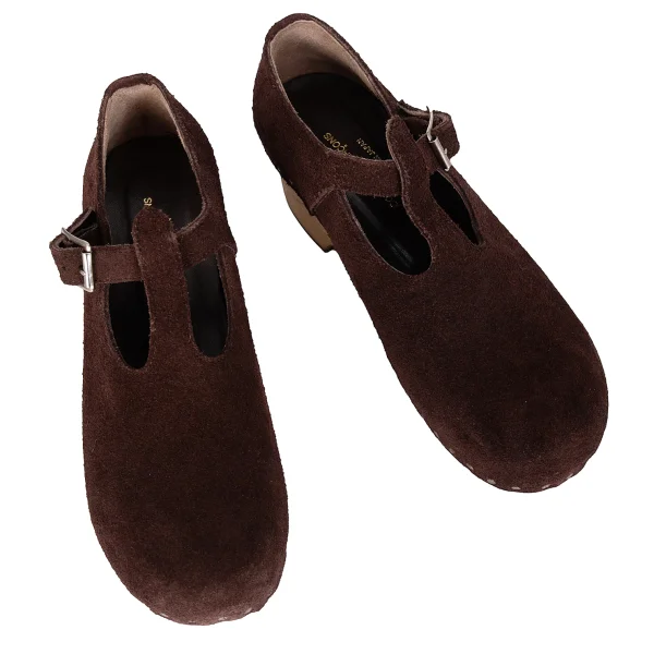 tricot COMME des GARCONS Wood Sole Belted Suede Shoes Brown 22.5 (US About 5.5) K-172808_001
