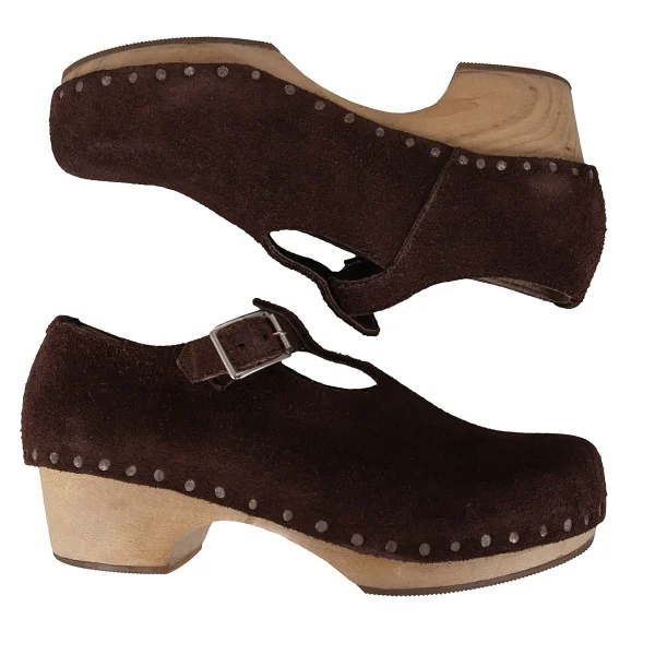 tricot COMME des GARCONS Wood Sole Belted Suede Shoes K-172808_003