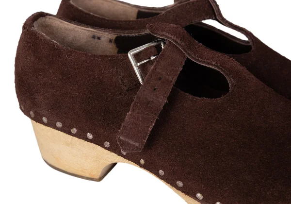 tricot COMME des GARCONS Wood Sole Belted Suede Shoes K-172808_008