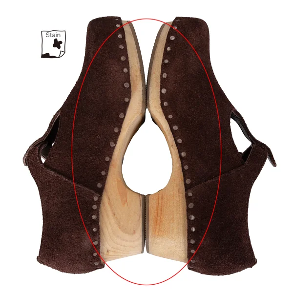 tricot COMME des GARCONS Wood Sole Belted Suede Shoes K-172808_010