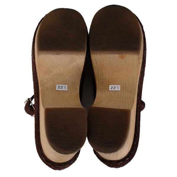 tricot COMME des GARCONS Wood Sole Belted Suede Shoes K-172808_013