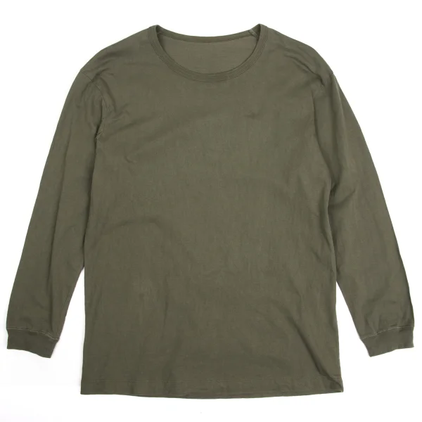 ISSEY MIYAKE MEN Back Logo Basic T Shirt Khaki 1 K-172809_001