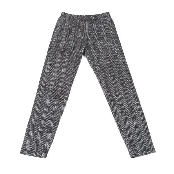 ISSEY MIYAKE me Cotton Herringbone Print Stretch Pants Black,White Free K-172811_001