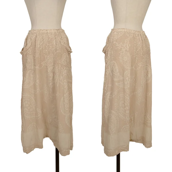 ISSEY MIYAKE me Cauliflower Switching Paisley Dropped Crotch Pants Beige F K-172813_001