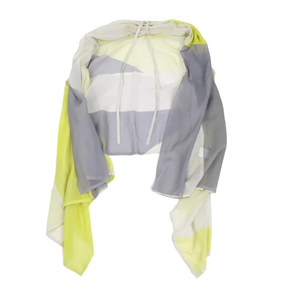 ISSEY MIYAKE 132 5. Color-block Sheer Cord-neck Sleeveless Top K-172817_002