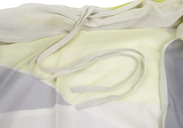 ISSEY MIYAKE 132 5. Color-block Sheer Cord-neck Sleeveless Top K-172817_005