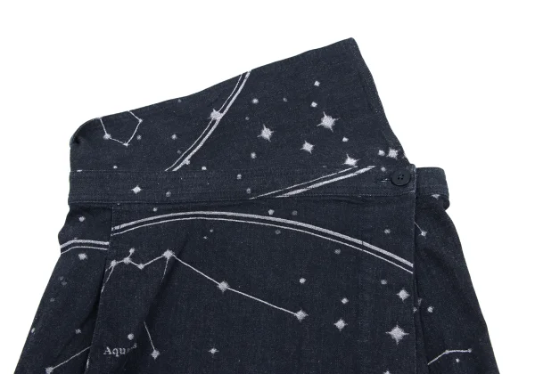 ISSEY MIYAKE Constellation Jacquard Stretch Denim Wrap Skirt K-172828_005