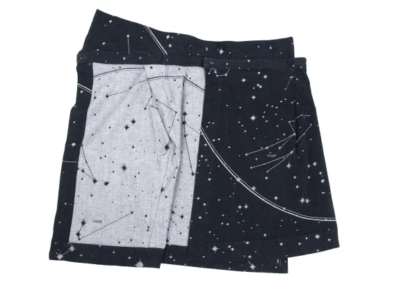ISSEY MIYAKE Constellation Jacquard Stretch Denim Wrap Skirt K-172828_007
