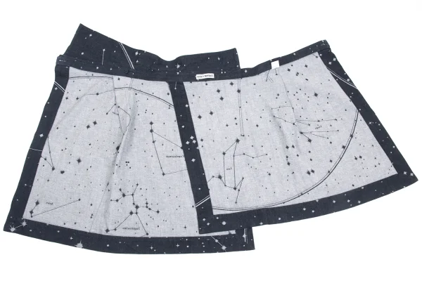 ISSEY MIYAKE Constellation Jacquard Stretch Denim Wrap Skirt K-172828_009