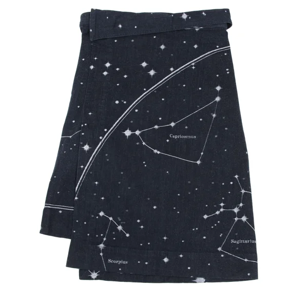 ISSEY MIYAKE Constellation Jacquard Stretch Denim Wrap Skirt K-172828_010