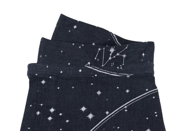 ISSEY MIYAKE Constellation Jacquard Stretch Denim Wrap Skirt K-172828_011