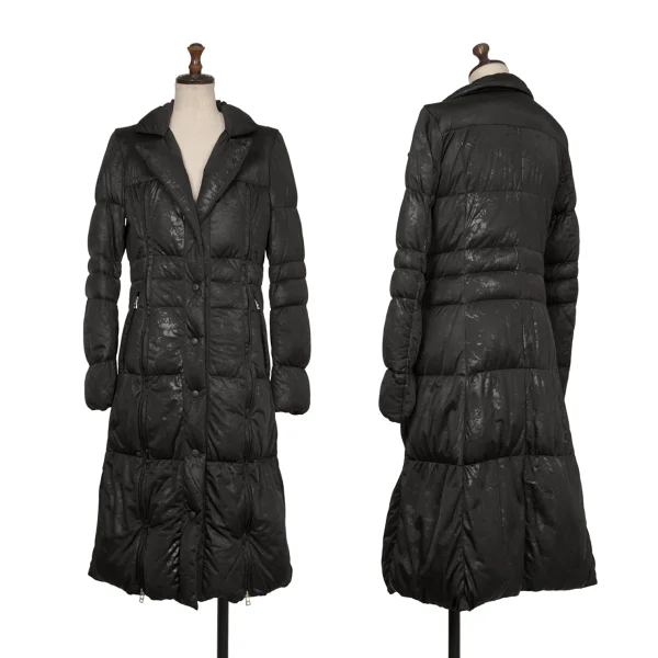 ISSEY MIYAKE Polyurethane Coated Zip Design Down Coat Black 2 K-172832_001
