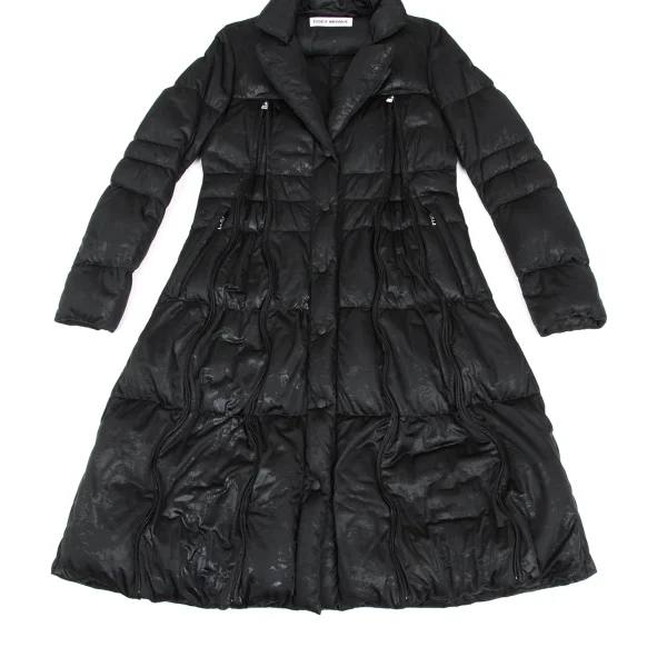 ISSEY MIYAKE Polyurethane Coated Zip Design Down Coat K-172832_010