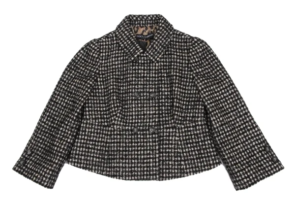 DOLCE&GABBANA Alpaca Blend Animal Lining Check Weave Jacket K-172840_002