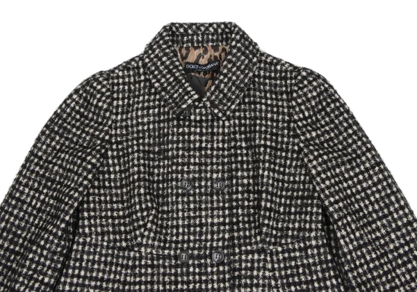 DOLCE&GABBANA Alpaca Blend Animal Lining Check Weave Jacket K-172840_003
