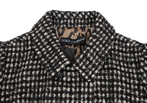 DOLCE&GABBANA Alpaca Blend Animal Lining Check Weave Jacket K-172840_004