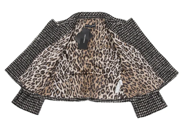 DOLCE&GABBANA Alpaca Blend Animal Lining Check Weave Jacket K-172840_011