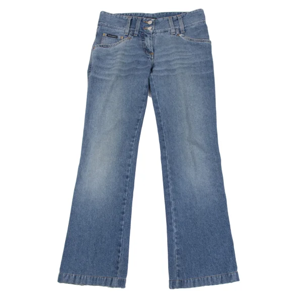 DOLCE&GABBANA Back Metal Logo Patch Distressed Jeans  Indigo 38 K-172841_001