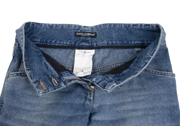 DOLCE&GABBANA Back Metal Logo Patch Distressed Jeans K-172841_006