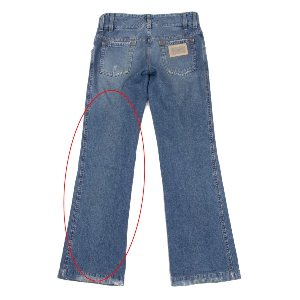 DOLCE&GABBANA Back Metal Logo Patch Distressed Jeans K-172841_012