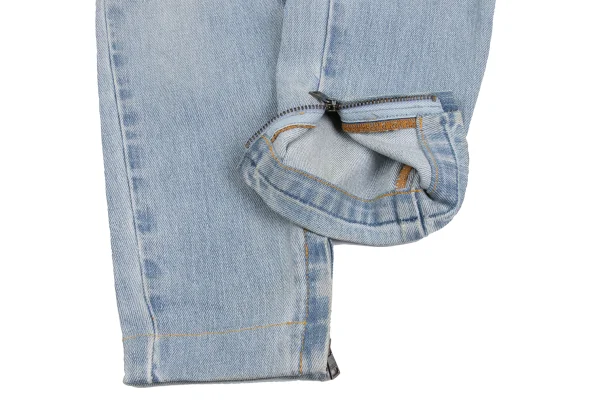 DOLCE&GABBANA Zipper Hem Back Metal Logo Patch Distressed Slim Jeans K-172842_012