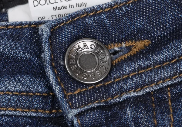 DOLCE&GABBANA Zipper Hem Stretch Slim Jeans K-172843_003