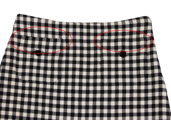 PRADA Wool Gingham Check Skirt K-172849_003