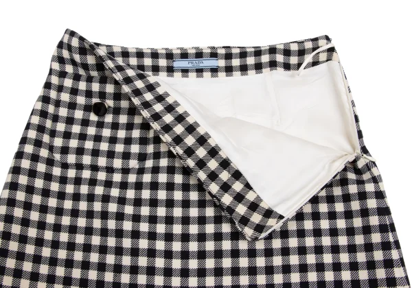 PRADA Wool Gingham Check Skirt K-172849_007