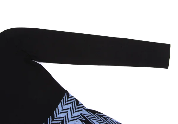 EMPORIO ARMANI Zigzag Weave Switching High-neck Knit Dress K-172855_006