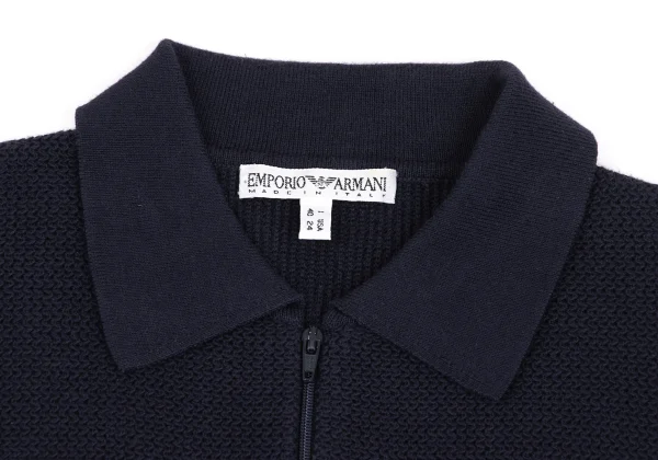 EMPORIO ARMANI Cotton Half Zip Knit Long Sleeve Polo Shirt K-172858_004