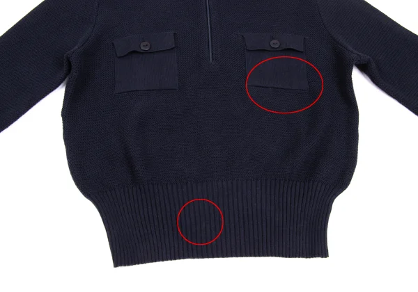 EMPORIO ARMANI Cotton Half Zip Knit Long Sleeve Polo Shirt K-172858_010