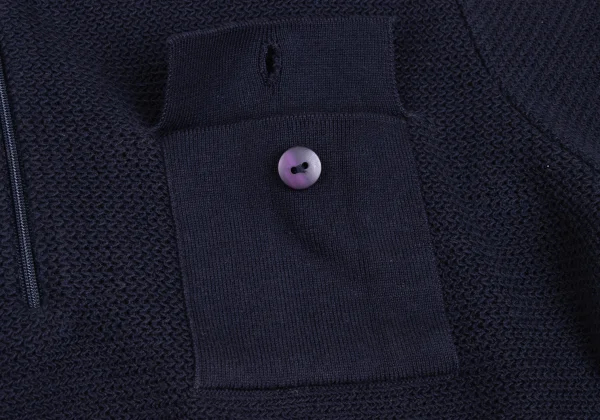 EMPORIO ARMANI Cotton Half Zip Knit Long Sleeve Polo Shirt K-172858_013