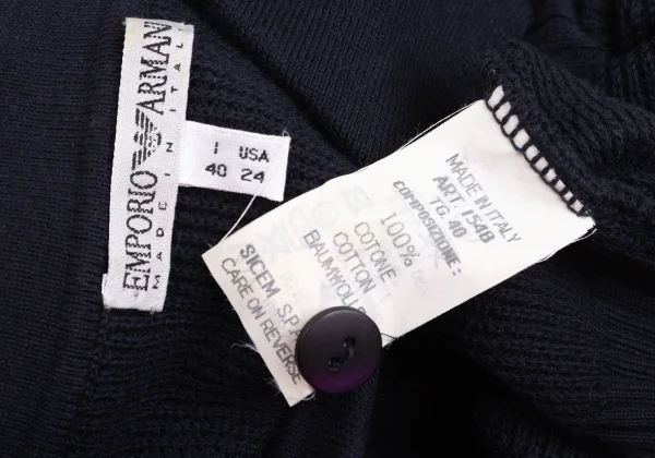EMPORIO ARMANI Cotton Half Zip Knit Long Sleeve Polo Shirt K-172858_019