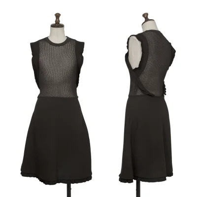 EMPORIO ARMANI Mesh Knit Switching Sleeveless Dress