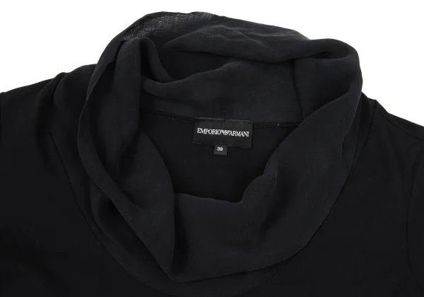 EMPORIO ARMANI Draped Chiffon Switching Tops K-172860_005