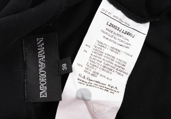 EMPORIO ARMANI Draped Chiffon Switching Tops K-172860_013
