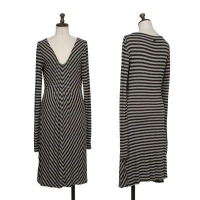 ARMANI JEANS Tuck V-Neck Striped Dress 