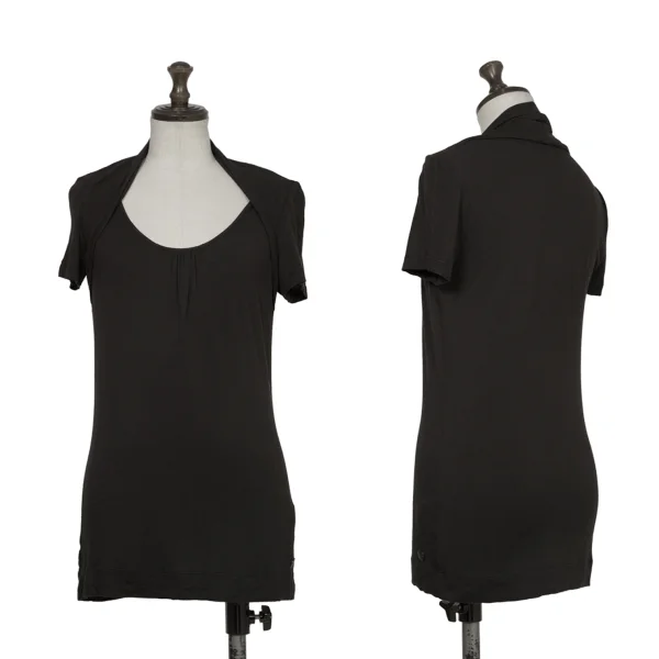 ARMANI JEANS Neck Switching Stretch T-shirt Black 38 K-172862_001