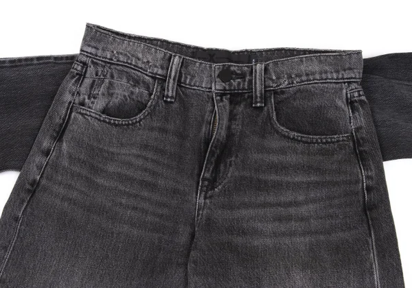 Denim x Alexander Wang Stack Crop Tie Tie Design Cropped Jeans K-172863_002