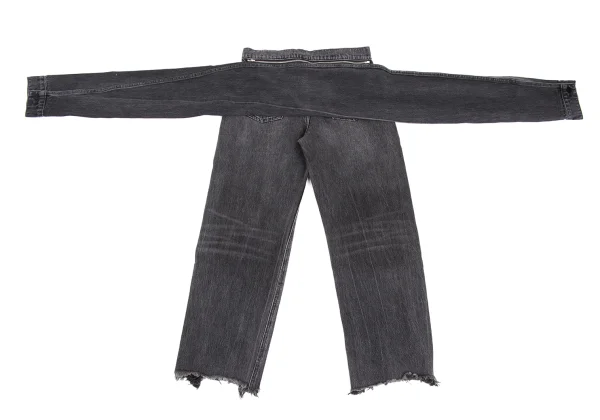 Denim x Alexander Wang Stack Crop Tie Tie Design Cropped Jeans K-172863_011