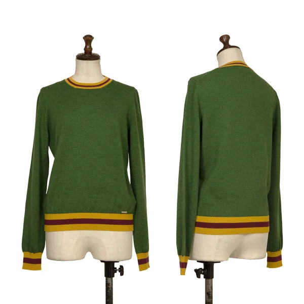 DSQUARED2 Color Switching Wool Knit Sweater Green XXS K-172867_001