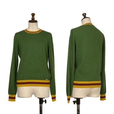 DSQUARED2 Color Switching Wool Knit Sweater