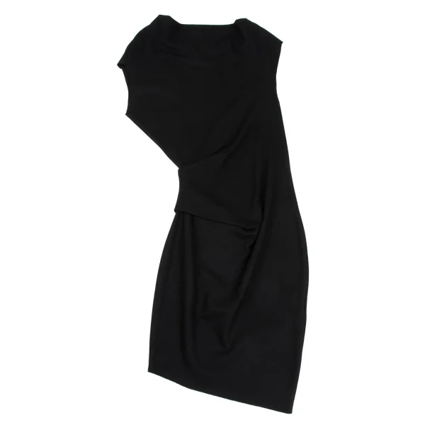 HELMUT LANG Wool Drape Design Sleeveless Dress K-172870_002