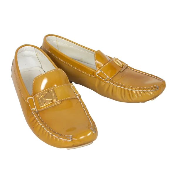 Louis Vuitton Enamel Driving Shoes Mustard 35 K-172882_001