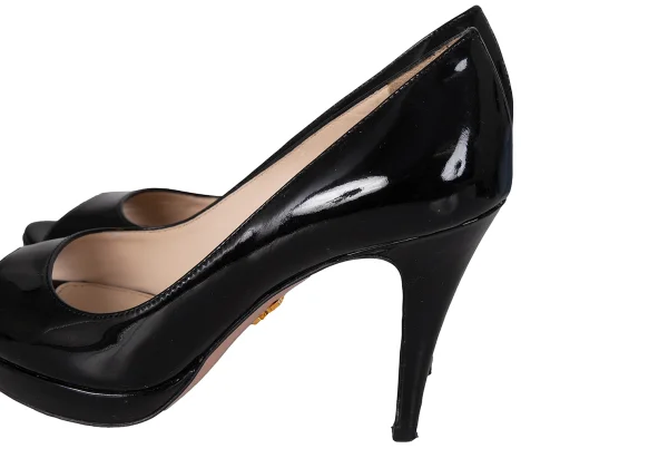 PRADA Open Toe Enamel Heel Pumps K-172888_006