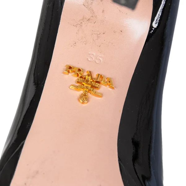 PRADA Open Toe Enamel Heel Pumps K-172888_011