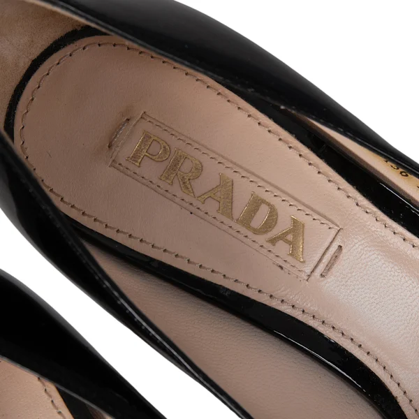 PRADA Open Toe Enamel Heel Pumps K-172888_014