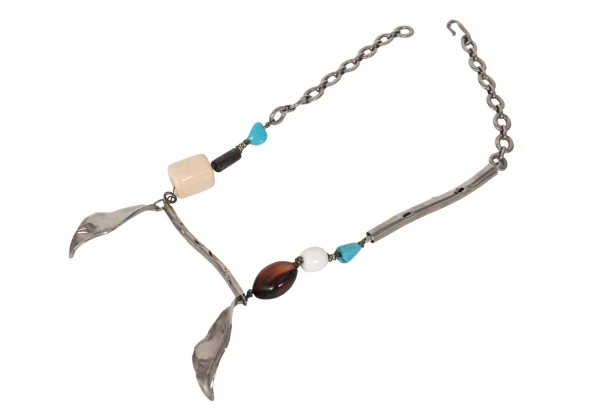 MARNI Metal Leaf Stone Necklace K-172893_002