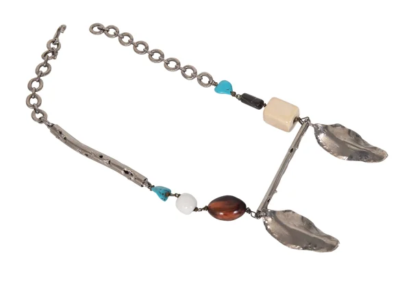MARNI Metal Leaf Stone Necklace K-172893_007